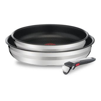 Jamie Oliver by Tefal 3-Piece Ingenio Stainless Steel Stackable Induction  Cook Set with Detachable Handle
